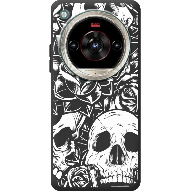 Чорний чохол BoxFace Nubia Focus 2 Ultra Skull and Roses
