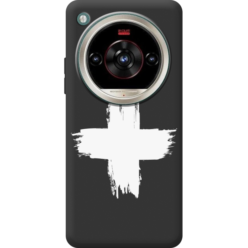 Чорний чохол BoxFace Nubia Focus 2 Ultra Білий хрест ЗСУ
