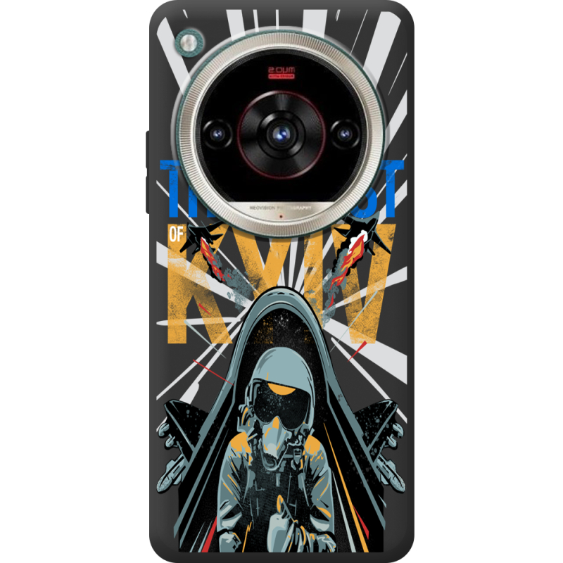 Чорний чохол BoxFace Nubia Focus 2 Ultra Привид Києва в дії