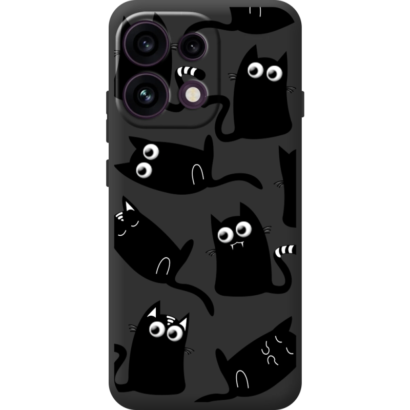 Прозорий чохол BoxFace OPPO Reno 16 Pro с 3D-глазками Black Kitty