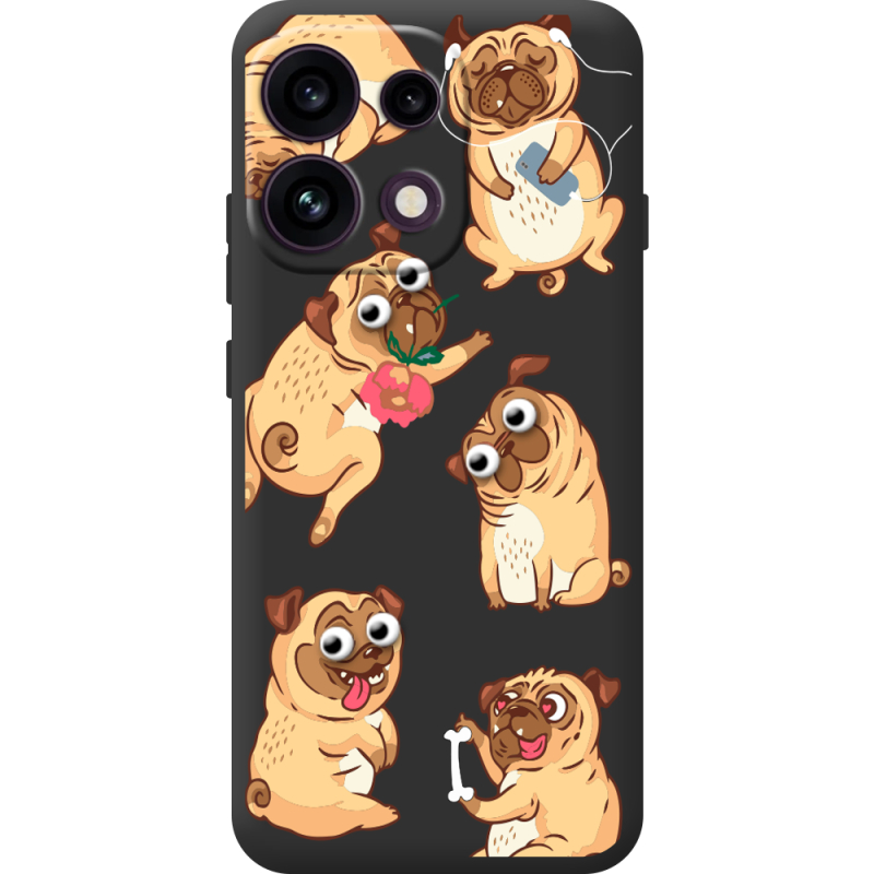 Прозорий чохол BoxFace OPPO Reno 16 Pro с 3D-глазками Pug