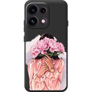 Прозорий чохол BoxFace OPPO Reno 16 Pro Девушка с Пионами