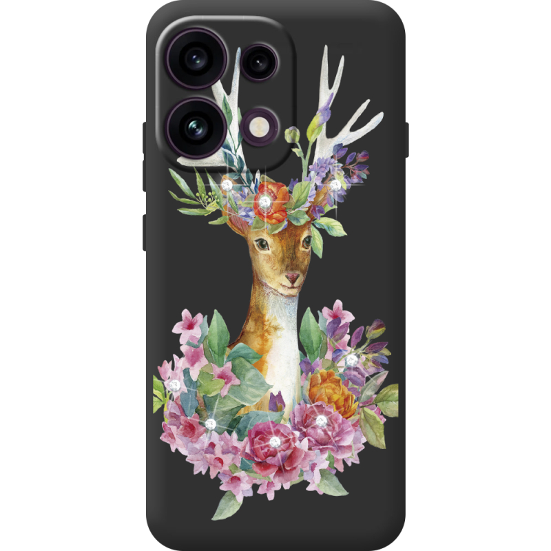 Чохол зі стразами OPPO Reno 16 Pro Deer with flowers