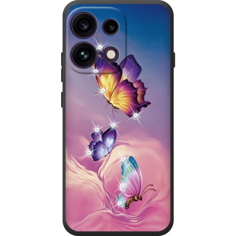 Чохол зі стразами OPPO Reno 16 Pro Butterflies