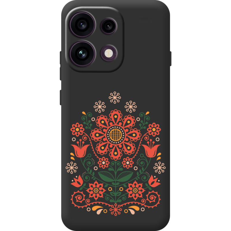 Чорний чохол BoxFace OPPO Reno 16 Pro Ukrainian Ornament