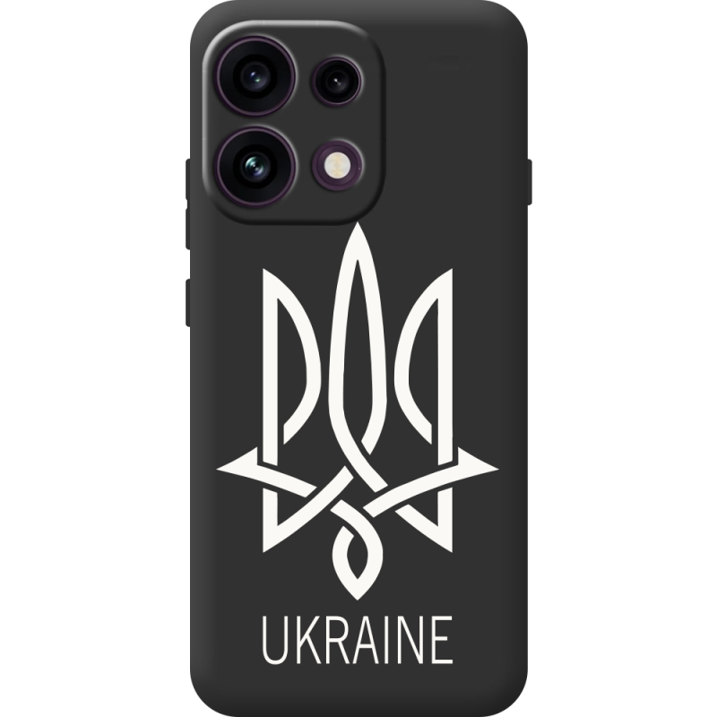 Чорний чохол BoxFace OPPO Reno 16 Pro Тризуб монограмма ukraine