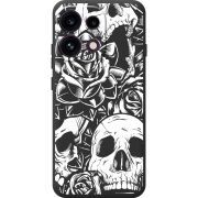 Чорний чохол BoxFace OPPO Reno 16 Pro Skull and Roses