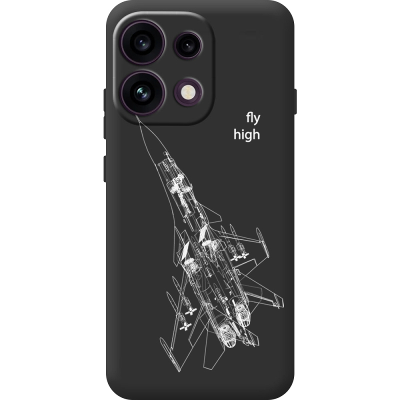 Чорний чохол BoxFace OPPO Reno 16 Pro Військовий літак