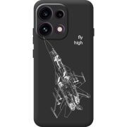Чорний чохол BoxFace OPPO Reno 16 Pro Військовий літак