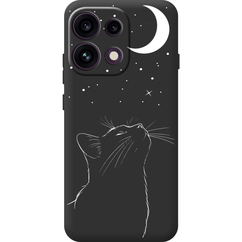 Чорний чохол BoxFace OPPO Reno 16 Pro Місячний кіт
