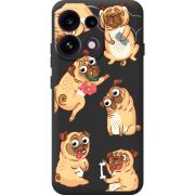 Прозорий чохол BoxFace OPPO Reno 16F с 3D-глазками Pug