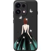 Чохол зі стразами OPPO Reno 16F Girl in the green dress