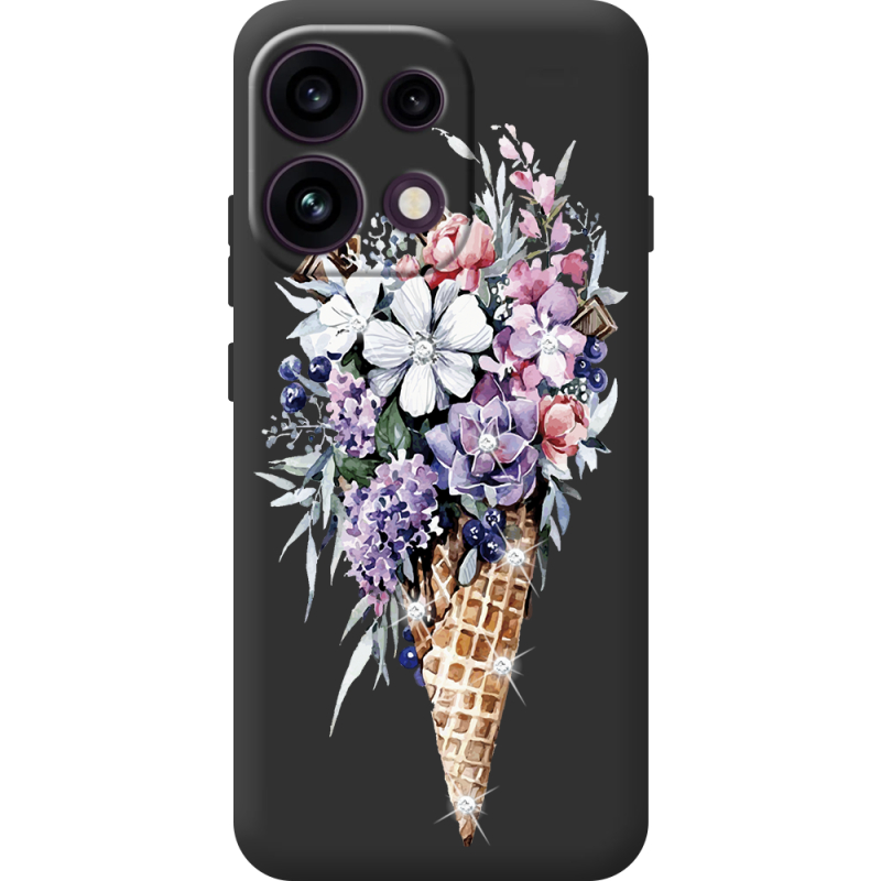 Чохол зі стразами OPPO Reno 16F Ice Cream Flowers