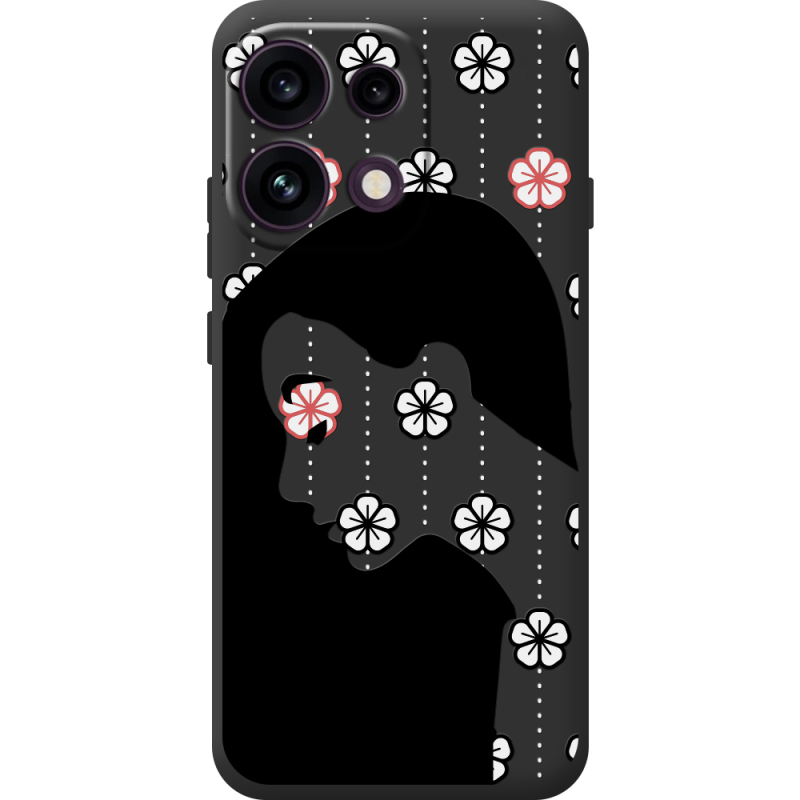 Чорний чохол BoxFace OPPO Reno 16F Flower Hair