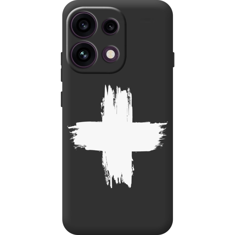 Чорний чохол BoxFace OPPO Reno 16F Білий хрест ЗСУ