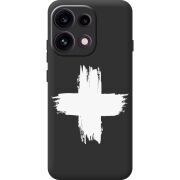 Чорний чохол BoxFace OPPO Reno 16F Білий хрест ЗСУ