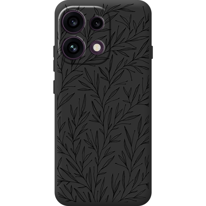 Чорний чохол BoxFace OPPO Reno 16F Leaves