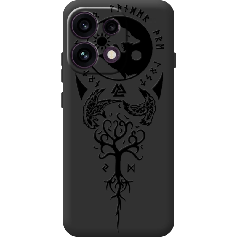 Чорний чохол BoxFace OPPO Reno 16F Hugin and Munin