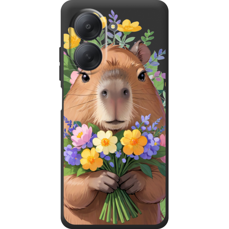 Прозорий чохол BoxFace Xiaomi Redmi A7 Капибара з квітами