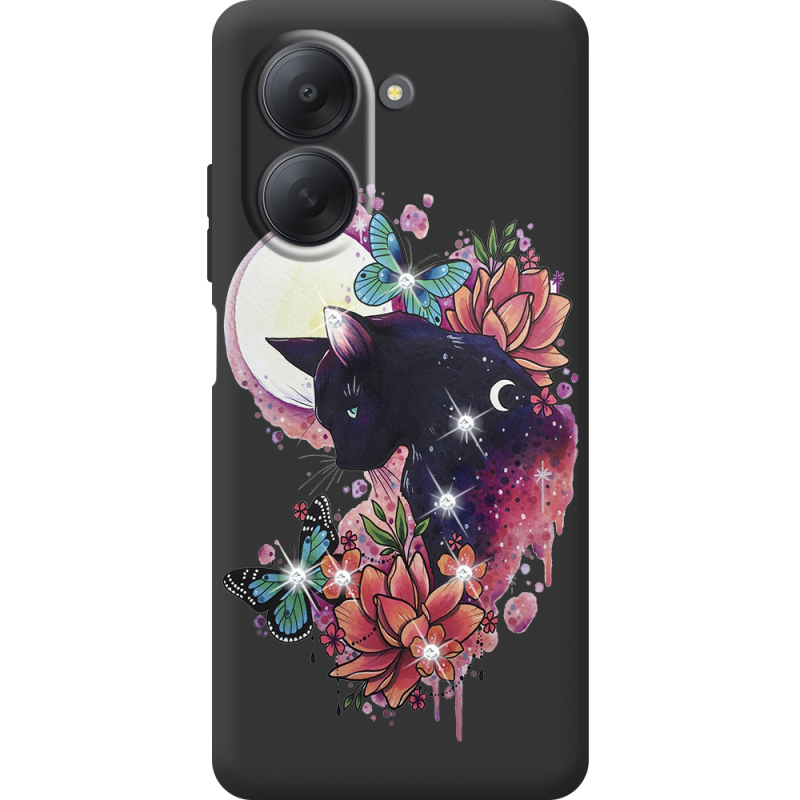 Чохол зі стразами Xiaomi Redmi A7 Cat in Flowers