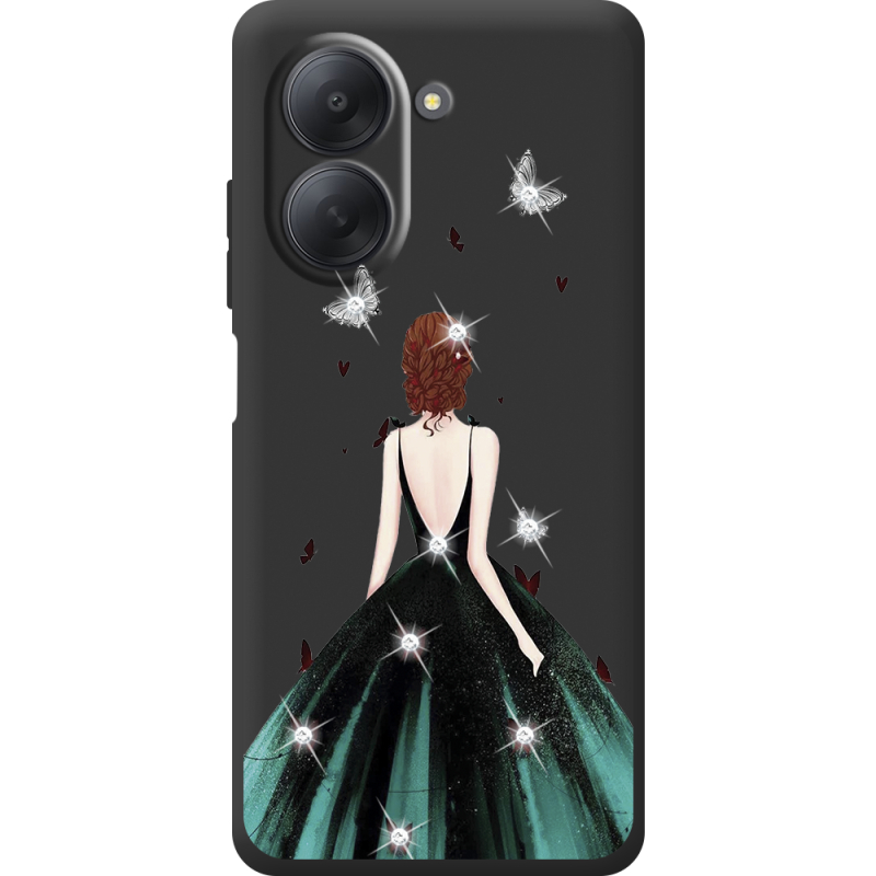 Чохол зі стразами Xiaomi Redmi A7 Girl in the green dress