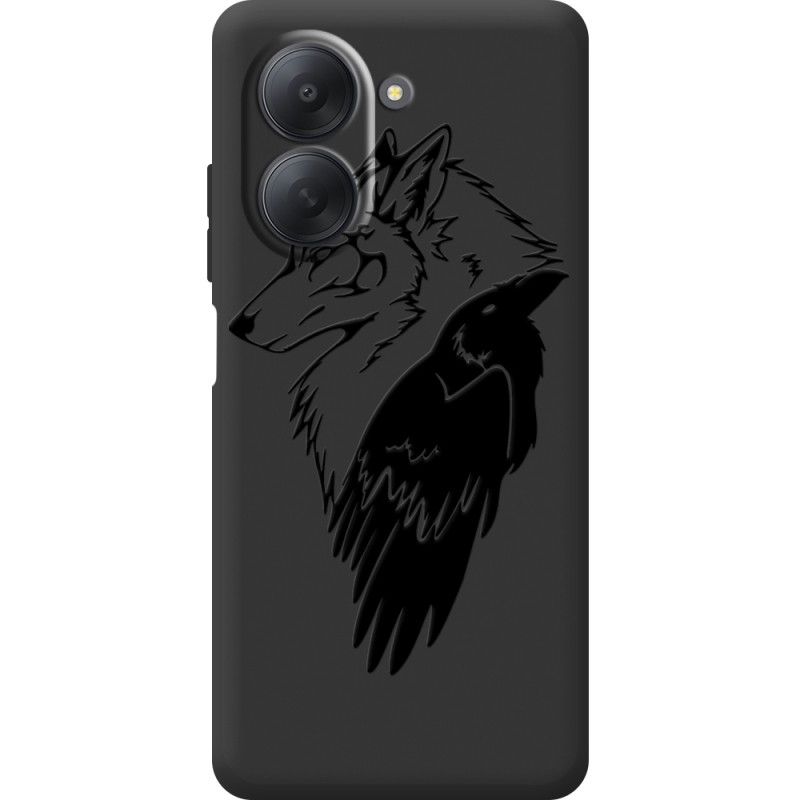 Чорний чохол BoxFace Xiaomi Redmi A7 Wolf and Raven