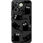 Прозорий чохол BoxFace Xiaomi Redmi Note 17 Pro Max с 3D-глазками Black Kitty