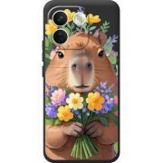 Прозорий чохол BoxFace Xiaomi Redmi Note 17 Pro Max Капибара з квітами
