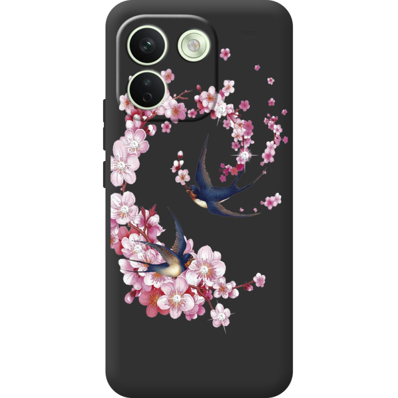 Чохол зі стразами Xiaomi Redmi Note 17 Pro Max Swallows and Bloom