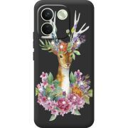Чохол зі стразами Xiaomi Redmi Note 17 Pro Max Deer with flowers