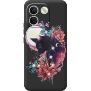 Чохол зі стразами Xiaomi Redmi Note 17 Pro Max Cat in Flowers