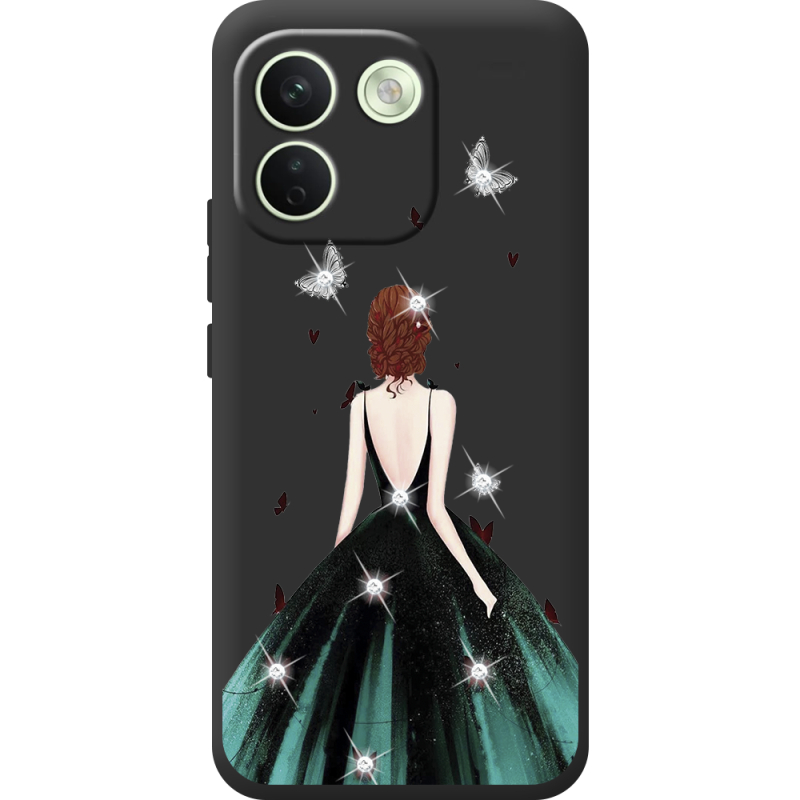 Чохол зі стразами Xiaomi Redmi Note 17 Pro Max Girl in the green dress