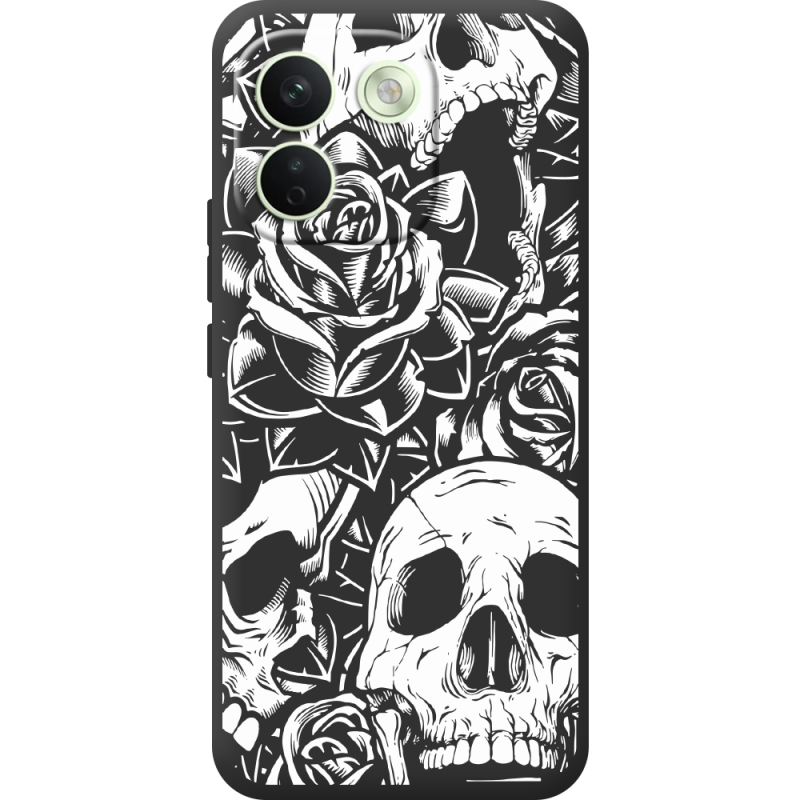 Чорний чохол BoxFace Xiaomi Redmi Note 17 Pro Max Skull and Roses