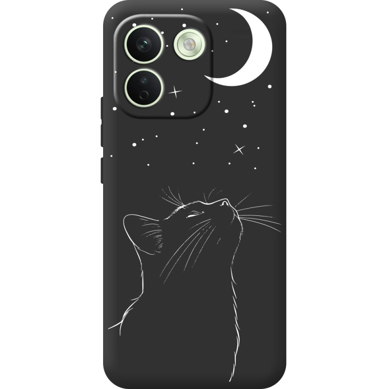 Чорний чохол BoxFace Xiaomi Redmi Note 17 Pro Max Місячний кіт