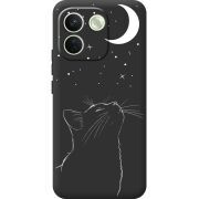 Чорний чохол BoxFace Xiaomi Redmi Note 17 Pro Max Місячний кіт