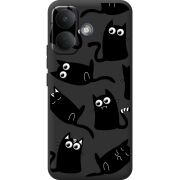 Прозорий чохол BoxFace Poco X8 5G с 3D-глазками Black Kitty