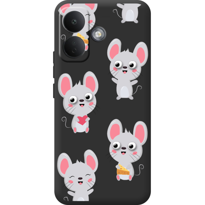 Прозорий чохол BoxFace Poco X8 5G с 3D-глазками Mouse