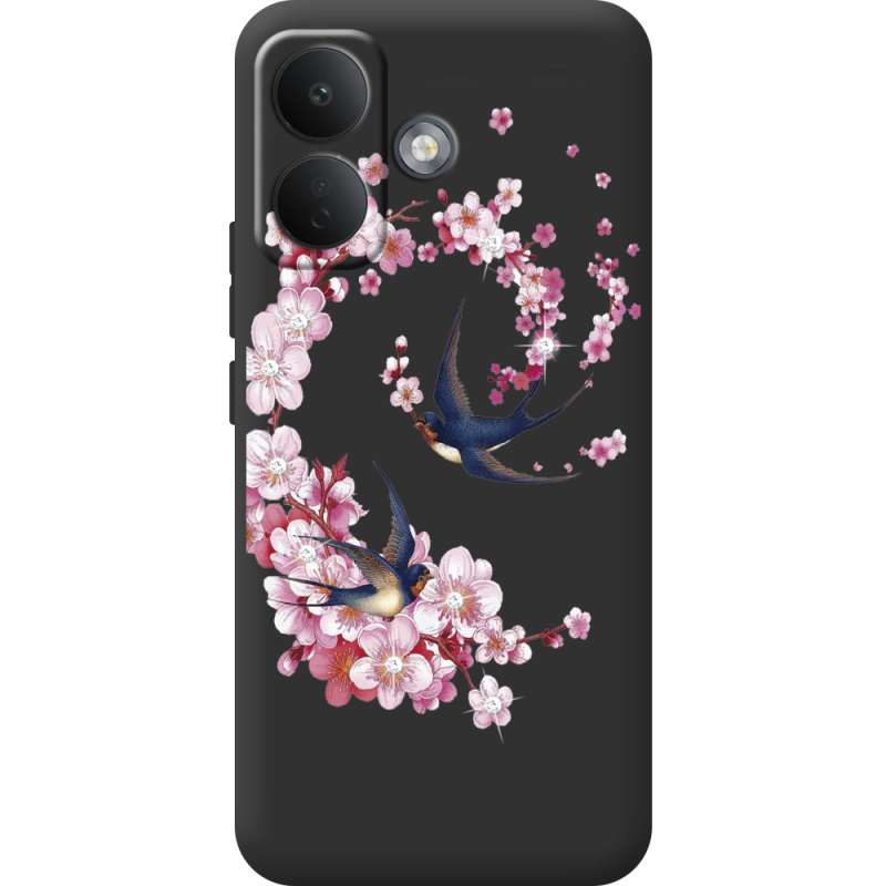 Чохол зі стразами Poco X8 5G Swallows and Bloom