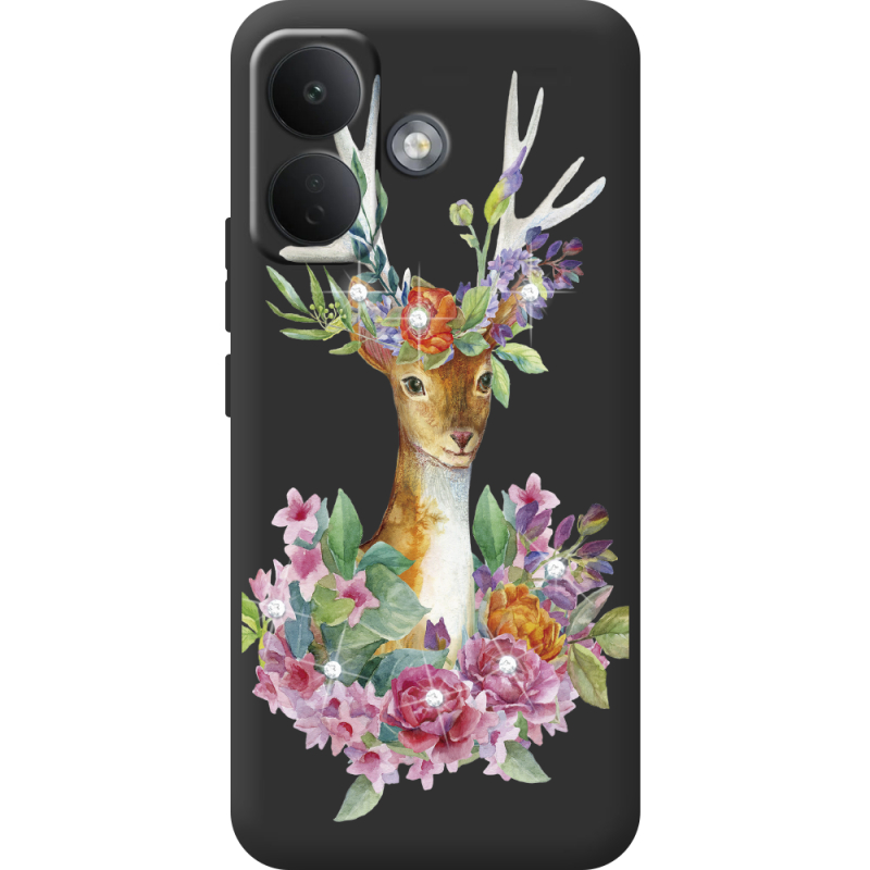 Чохол зі стразами Poco X8 5G Deer with flowers