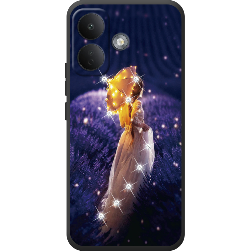 Чохол зі стразами Poco X8 5G Girl with Umbrella