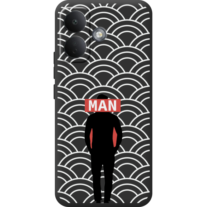 Чорний чохол BoxFace Poco X8 5G Man Pattern