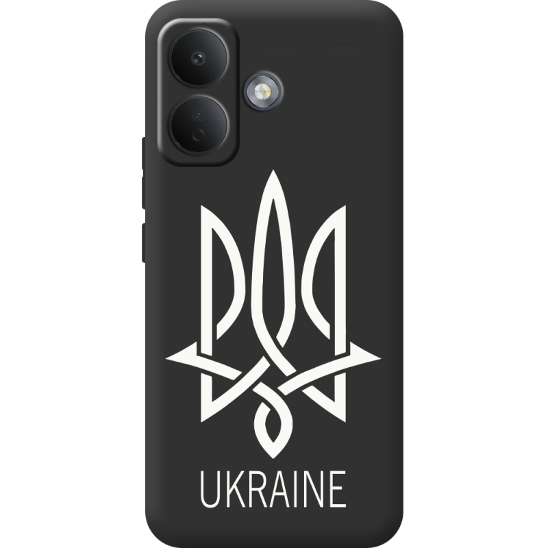 Чорний чохол BoxFace Poco X8 5G Тризуб монограмма ukraine