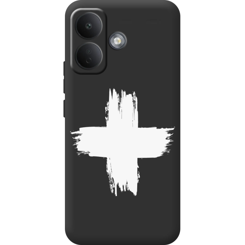 Чорний чохол BoxFace Poco X8 5G Білий хрест ЗСУ