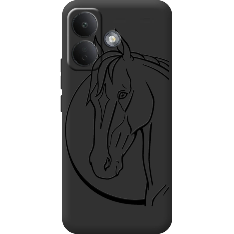 Чорний чохол BoxFace Poco X8 5G Horse