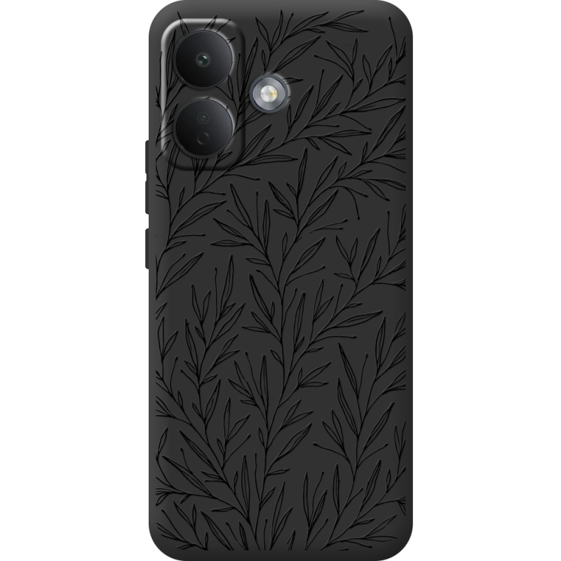 Чорний чохол BoxFace Poco X8 5G Leaves