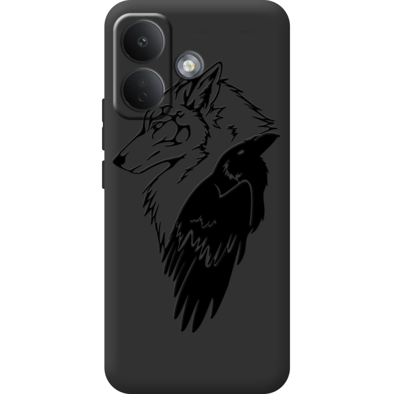 Чорний чохол BoxFace Poco X8 5G Wolf and Raven