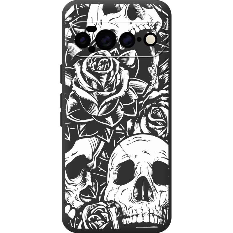 Чорний чохол BoxFace Google Pixel 11 Pro XL Skull and Roses