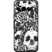 Чорний чохол BoxFace Google Pixel 11 Pro XL Skull and Roses