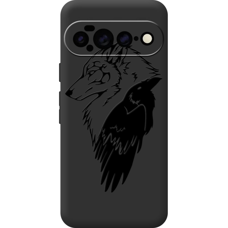 Чорний чохол BoxFace Google Pixel 11 Pro XL Wolf and Raven