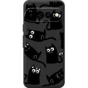 Прозорий чохол BoxFace Google Pixel 11 Pro XL с 3D-глазками Black Kitty